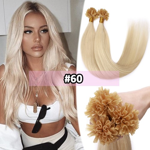 CLEARANCE 1G Thick U Tip Nail Real Remy Human Hair Extensions Hot Keratin Fusion - Picture 22 of 25