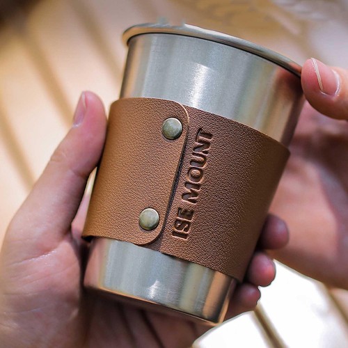 PU Leather Drink Carrier Cup Protector Cover Heat Resistant for Trips Travel - Imagen 3 de 12