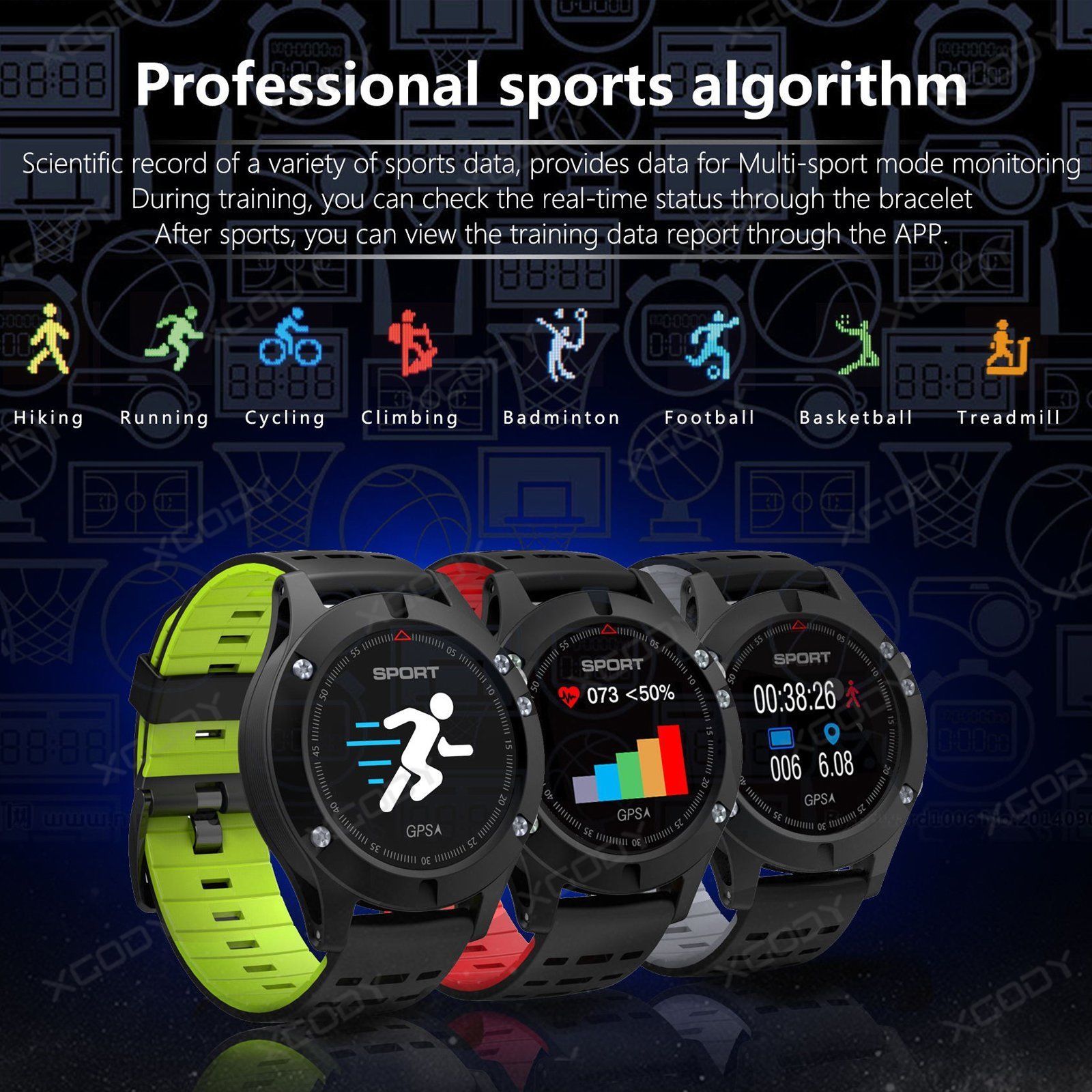 GPS Sportuhr Running Smartwatch Fitness Blautooth Pulsuhr Walking Riding Outdoor GPS Sportuhr Running Smartwatch Fitness Blautooth Pulsuhr Walking Riding Outdoor