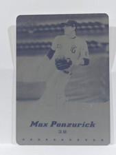 2013 Leaf Perfect Game Showcase Max Ponzurick BLACK PRINTING PLATE 1/1!