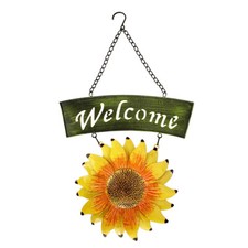 Metal Hanging Sunflower Welcome Sign Door Sign Vintage Welcome Decor