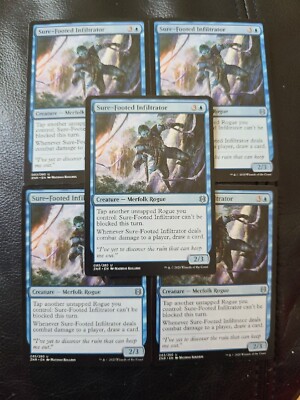 MTG ZNR Sure-Footed Infiltrator LOT of 5 083/280 Uncommon Merfolk Rogue MINT ×5