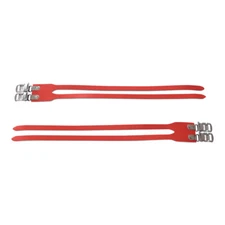 PRO+ Leather Double Toe Straps Bike M.T.B. Road, Fixie Bicycle Pedal Strap RED