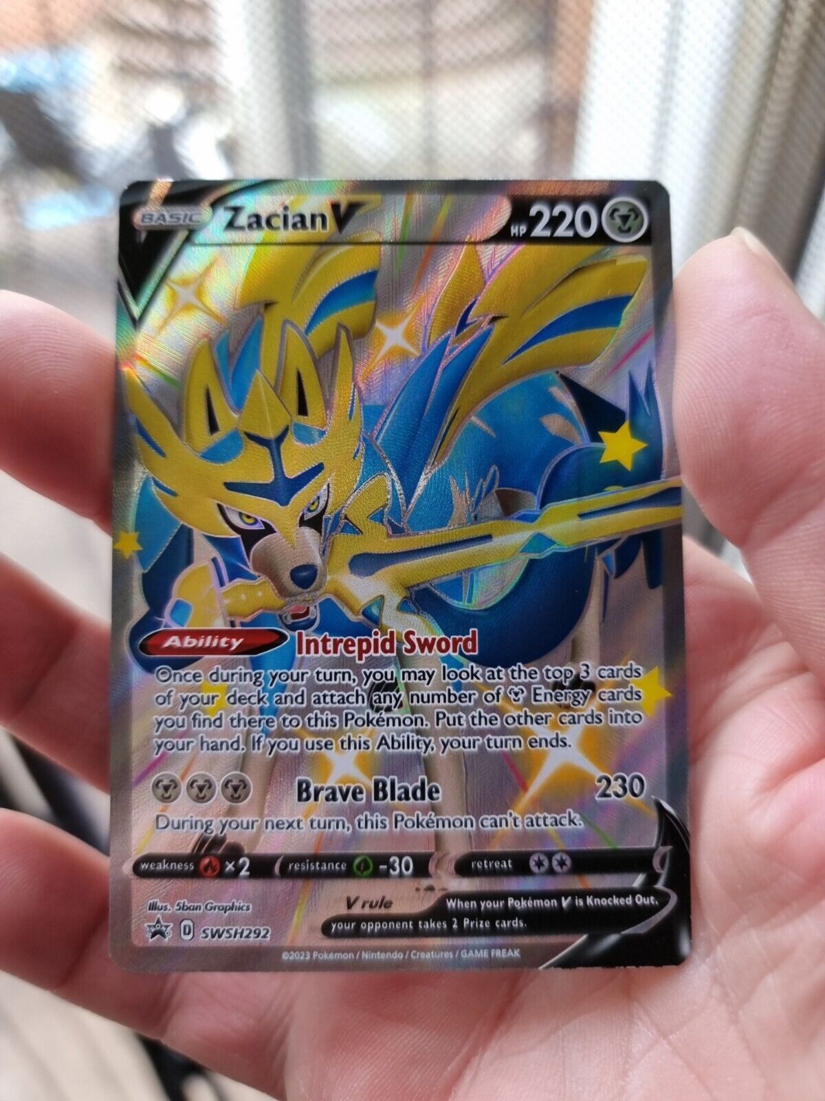 Zacian V - SWSH292 Shiny Full Art Ultra Rare Promo - Crown Zenith