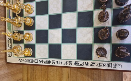 Classic Antique Style Handmade Pharaonic Chess Set on Wooden Board - Picture 12 of 24