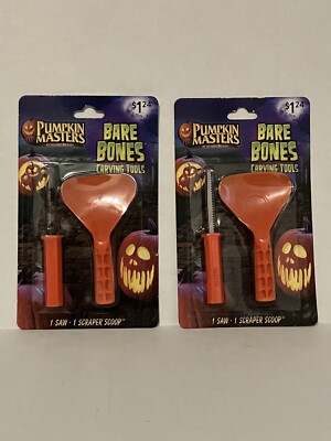 2 Pumpkin Masters Bare Bones Carving Tools Saw & Scoop
