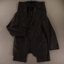 Sharkskin Suit M Gray Polyester Twill Techni Cole Kenneth Cole 40R 34x29