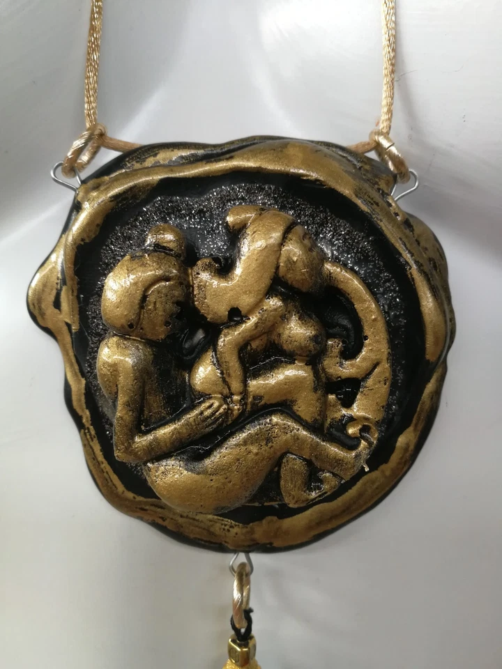 Love Talisman Sexy Amulet Antique Kama Sutra Jewelry Necklace Pendant Medallion - Image 2 of 4