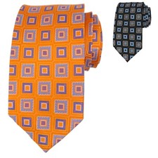 Mens Classic Silk Tie Jacquard Woven 3.25 Geometric Designer Necktie Your Choice