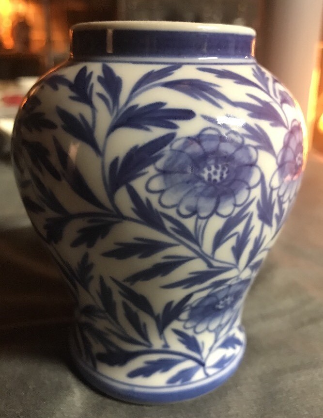 メートランドスミス MAITLAND SMITH 陶器製壺　蓋付き　ヴィンテージ Maitland Smith Vintage Cabinet Blue & White Porcelain Vase