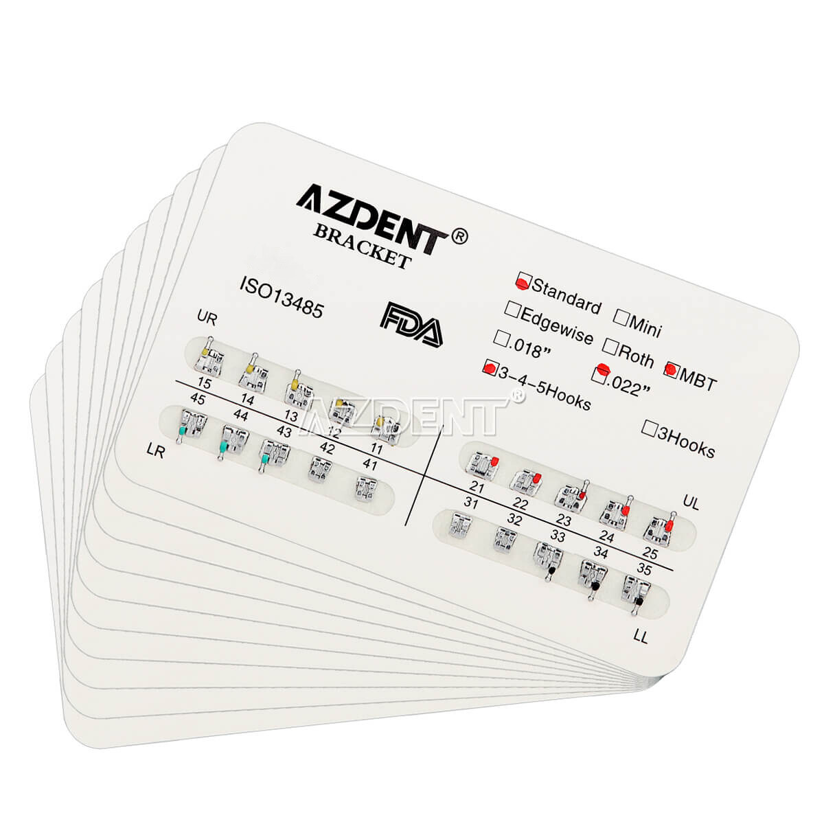 Mini/Estándar/MBT, Calibre 018/022, 345 Ganchos, Para