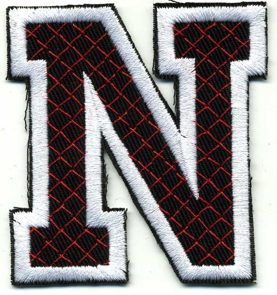 AufnäHer Patches - Buchstabe N - Gr. Ca. 6Cm X 4Cm - 21744 Schwarz-Weiß-image