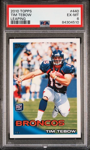 2010 TOPPS #440 TIM TEBOW ROOKIE RC PSA 6