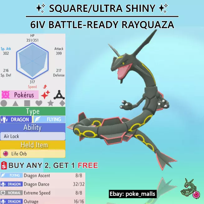 Shiny RAYQUAZA 6IV / Pokemon Brilliant Diamond and Shining 