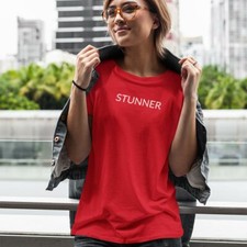 STUNNER FemaleTshirt-Simple Minimal Printed One Liner