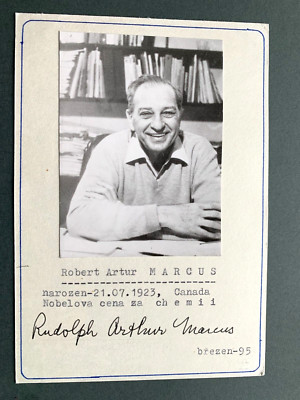 RUDOLPH A. MARCUS Nobelpreis Chemie 1992 signed Briefkarte 10x15 Autogramm