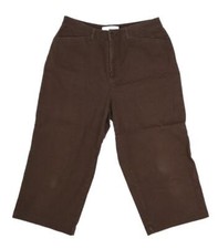 Croft Barrow Womens Chocolate Brown High Rise Stretch Classic Fit Capri Pants 10