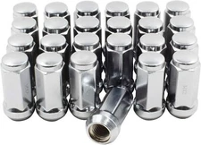 24 Chrome Closed End Bulge Acorn Lug Nuts 7/16-20 Chevy GMC 6 Lug K10 Blazer 2"