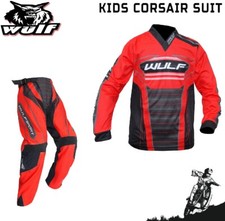 COMPLETO MOTOCROSS TUTA BAMBINI Wulf Corsair Quad Kart Dirt BMX Jersey Pantaloni