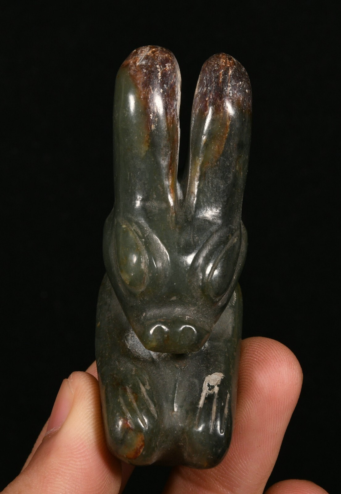 Hongshan Culture Hetian Jade Kneel People Sun God Helios Sun-God Pendant Amulet