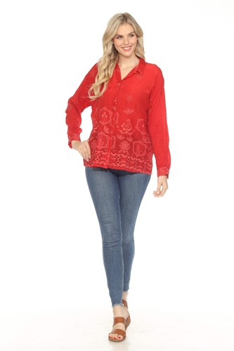 Camicia Johnny Was Firefly Glow Slim Audrey con bottoni C18824 * - Foto 10 di 22