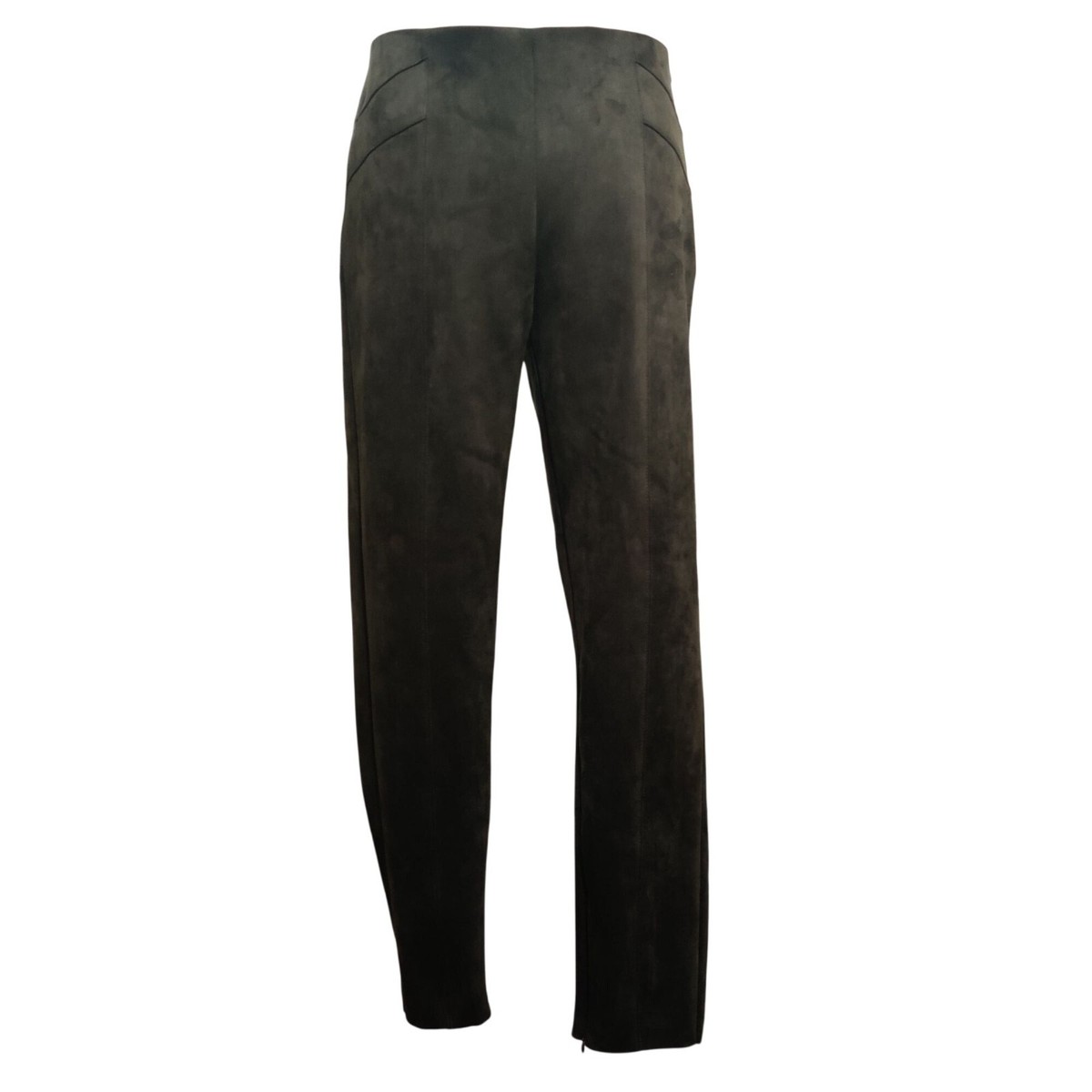 Zara Basic Womens Pants Zip Ankle Mid Rise Skinny Leg Faux Suede