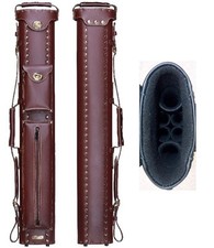 New InStroke Cowboy 2x4 Chestnut Leather Pool Cue Case - Holds 2 Cues