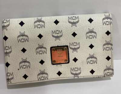 MCM BAG☆正規品☆used Authentic MCM Luggage Blue Leather Pouch Clutch Bag, Large Zipped