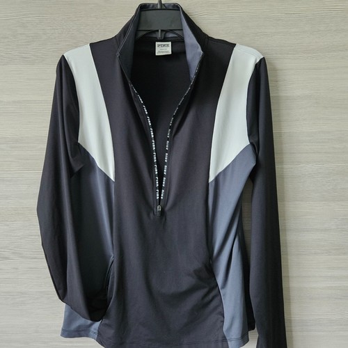 Pullover Victorias Secret Rosa Mujer Cuarto Cremallera Manga Larga Negro Blanco Talla L - Imagen 5 de 12