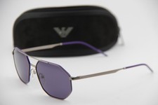 NEW EMPORIO ARMANI EA 2147 3003/1A GRAY PURPLE AUTHENTIC SUNGLASSES 58-16