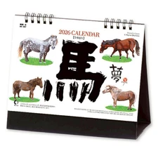 Hajime Okamoto DeskTop Calendar 2026 Morning Horse NK507 Japan Unused