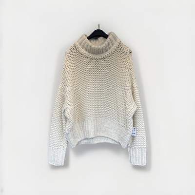 Free People My Only Sunshine Sweater Womens Sz S Cream Chunky Knit Mock Neck NWT
