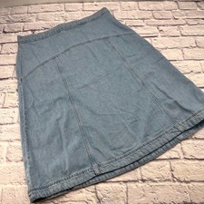 Old Navy Womens Size 16 Blue Drapey Denim High Rise Western Mid Lana Skirt NWT