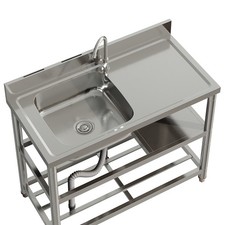 Single Bowl Catering Sink Commercial Kitchen Stainless Steel Sinks Drainer Unit