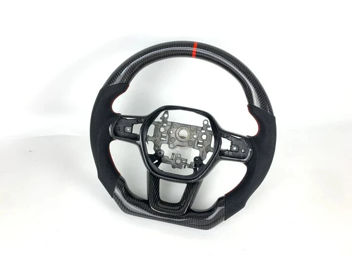 PARA HONDA CIVIC 2022-2024 VOLANTE REAL FIBRA CARBONO Y CUERO Foto 3 de 4