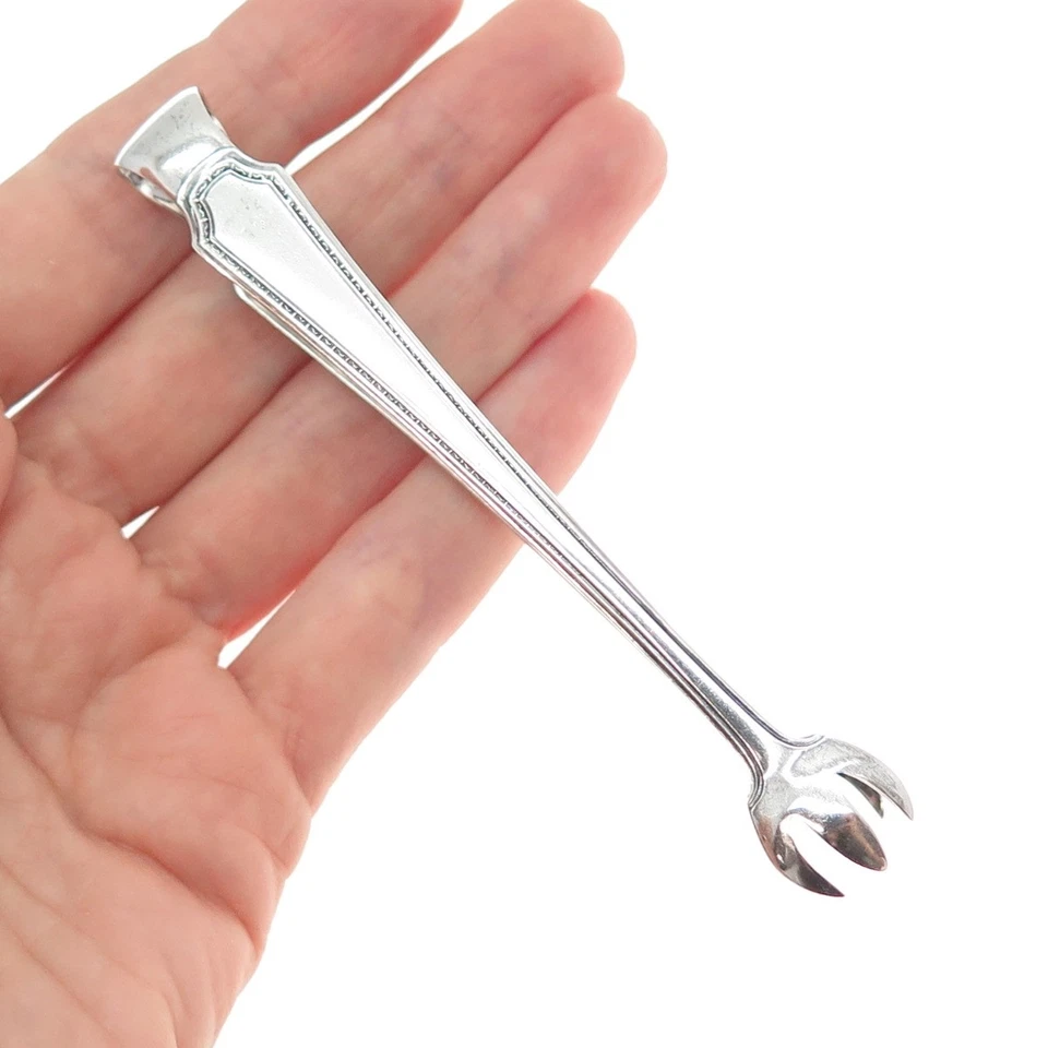Pinzas de azúcar TOWLE 925 de plata de ley antiguas de 1922 para dama Constance de 4" Foto 3 de 4