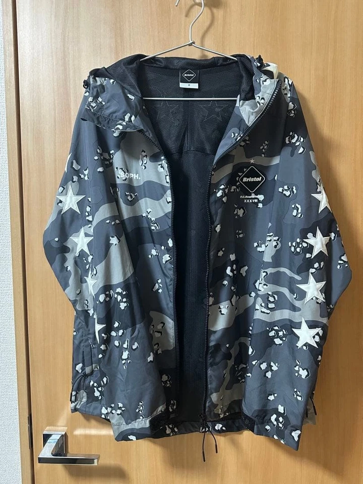 SOPH. F.C.Real Bristol Camouflage Nylon Jacket Gray Black Star Print Used - Image 3 of 4