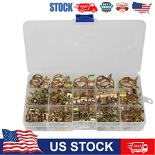 115X Hose Spring Clamps 6-22mm Fastener Fuel Water Line Pipe Air Tube Clips Kit 