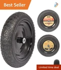 Universal Fit Flat Free Wheelbarrow Tire - 14.5" Heat-Resistant Foam Assembly