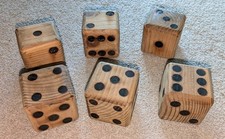 Dice Wood Lawn Yard Game Deluxe Set Burnt Dots