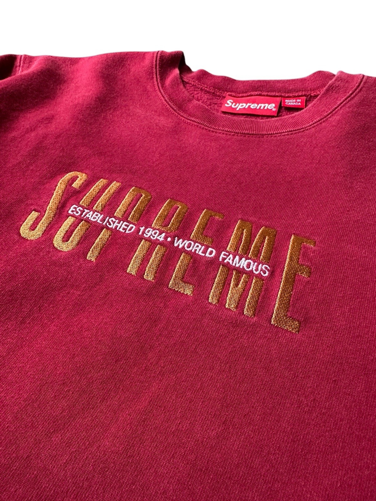 Supreme World Famous Red Crewneck Sweatshirt Men's Size Medium