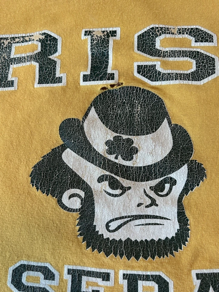 Vintage Tattered Notre Dame “Irish Baseball”  T Shirt , #16 On Back, Size M - Image 3 of 4