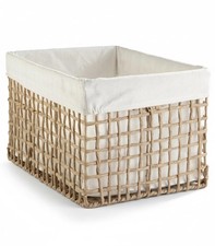 Aufbewahrungskorb Regalkorb Beige Braun Drahtgestell Papier Stoff 40 x 30 cm