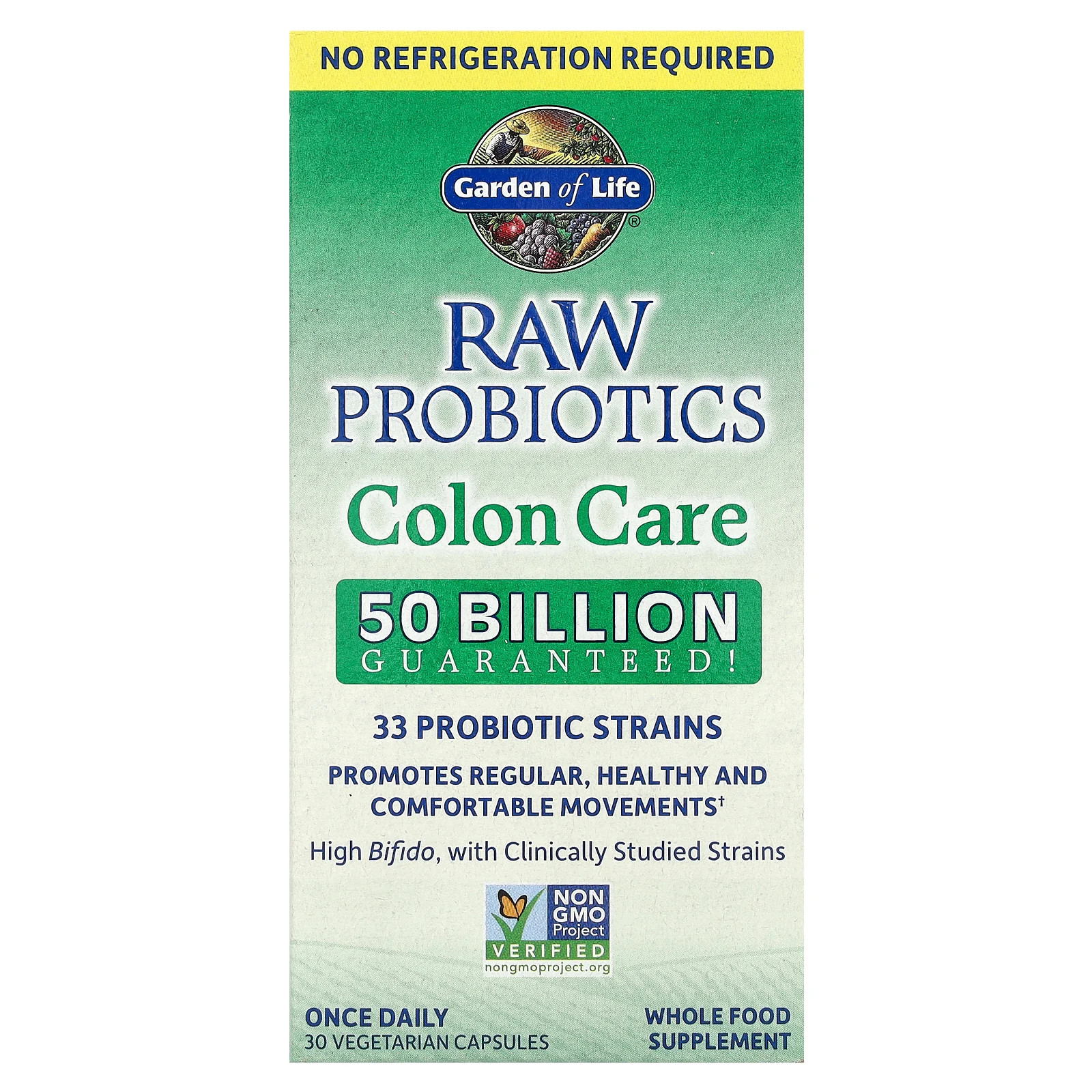 RAW Probiotics Colon Care Shelf-Stable 30 Vegetarian Capsules 6790₽