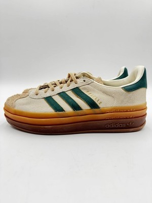 Adidas Women's Gazelle Bold Originals Size 9 Beige/Green |ID7056|