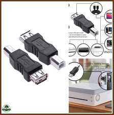 USB Type A to B Female Adapters for Printers - 2-Pack