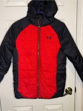 Under Armour Boys' Red  Black Puffer Jacket - Size YLG Youth Large 
