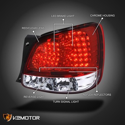 Red Fits 1998-2005 Lexus GS300 400 430 LED Tail Lights Brake Lamps