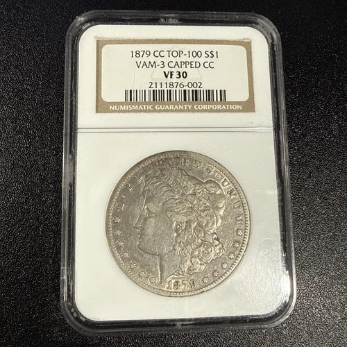 1879-CC Top-100 S$1 VAM-3 Capped CC NGC VF30