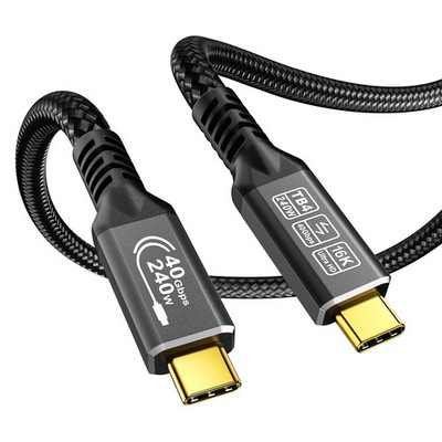 CAKOBLE Thunderbolt 4 USB-C Kabel 1,5m, 240W PD3.1 Schnellladen, 40Gbps 1,5m